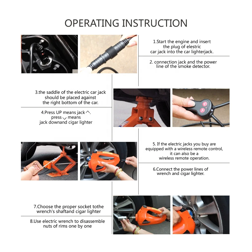 New products most popular 3 ton long floor jack and electric wrench set
