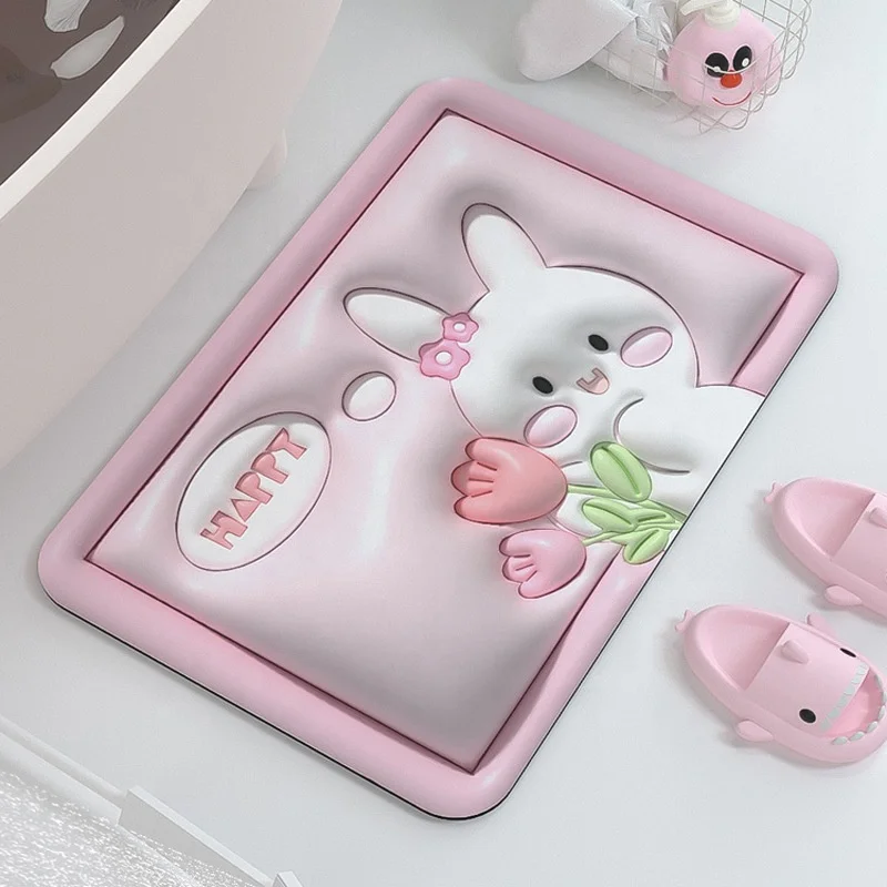 3d 5d Bathroom Rugs Mats Water Absorbent Non-slip Mat Used In Bathroom Shower Room Diatomite Bath Mat