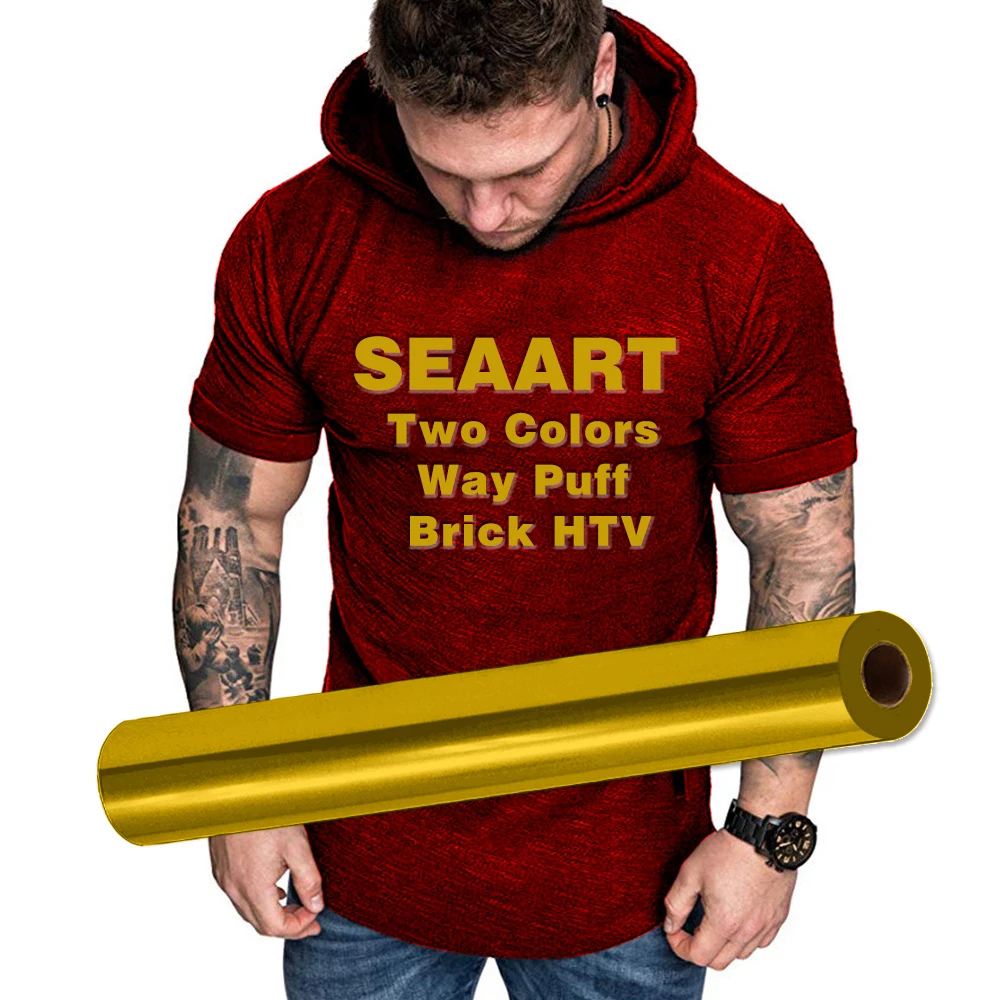 Black Red PU 1MM Thickness 3D Puff Heat Transfer Vinyl Brick Rolls