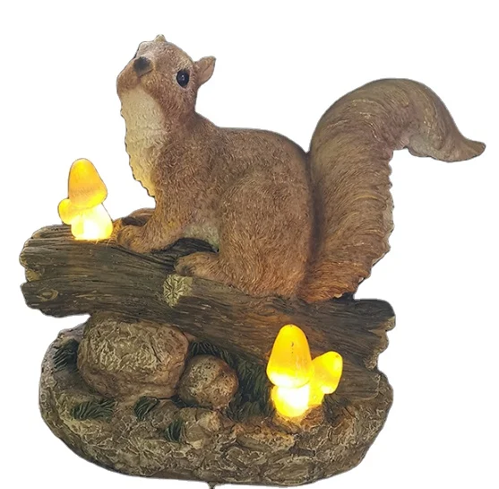 Resin solar squirrel ornaments small animal garden decorations decoration crafts