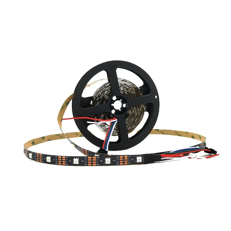 10 мм APA102 Светодиодная лента 5 В 30 светодиодов 30IC/M SMD 5050 Пиксельная Гибкая светодиодная белый черный PCB