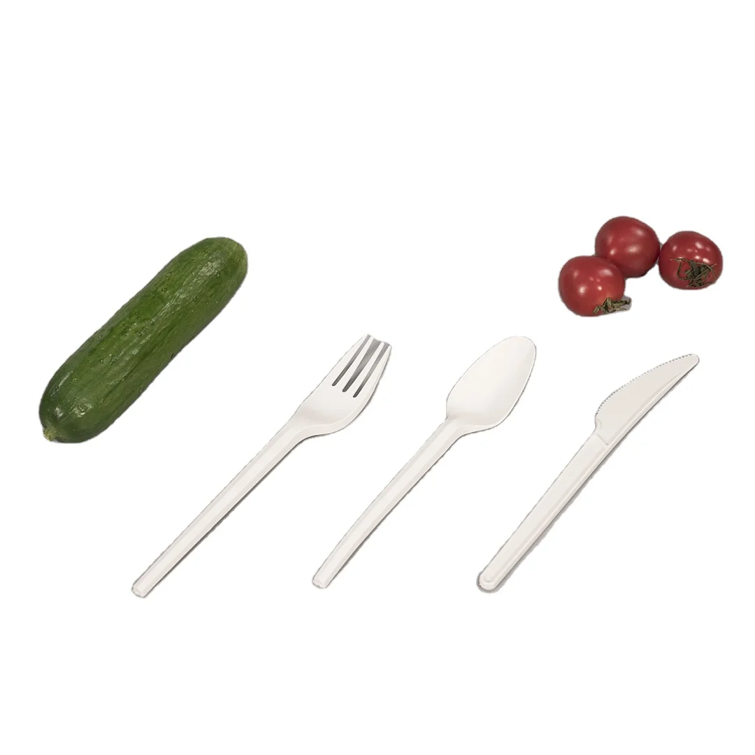Pla Cutlery 100% Biodegradable Disosable Wooden Spoon And Fork and Knife