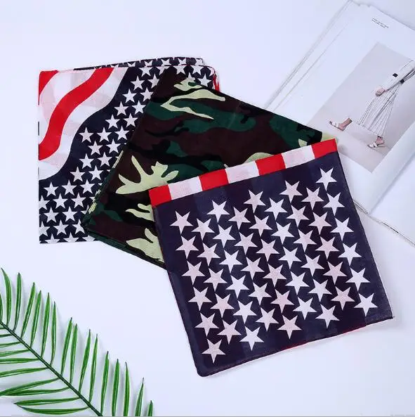 Customized New brand 100% cotton bandanas american flag bandanas hip hop 100% cotton bandana