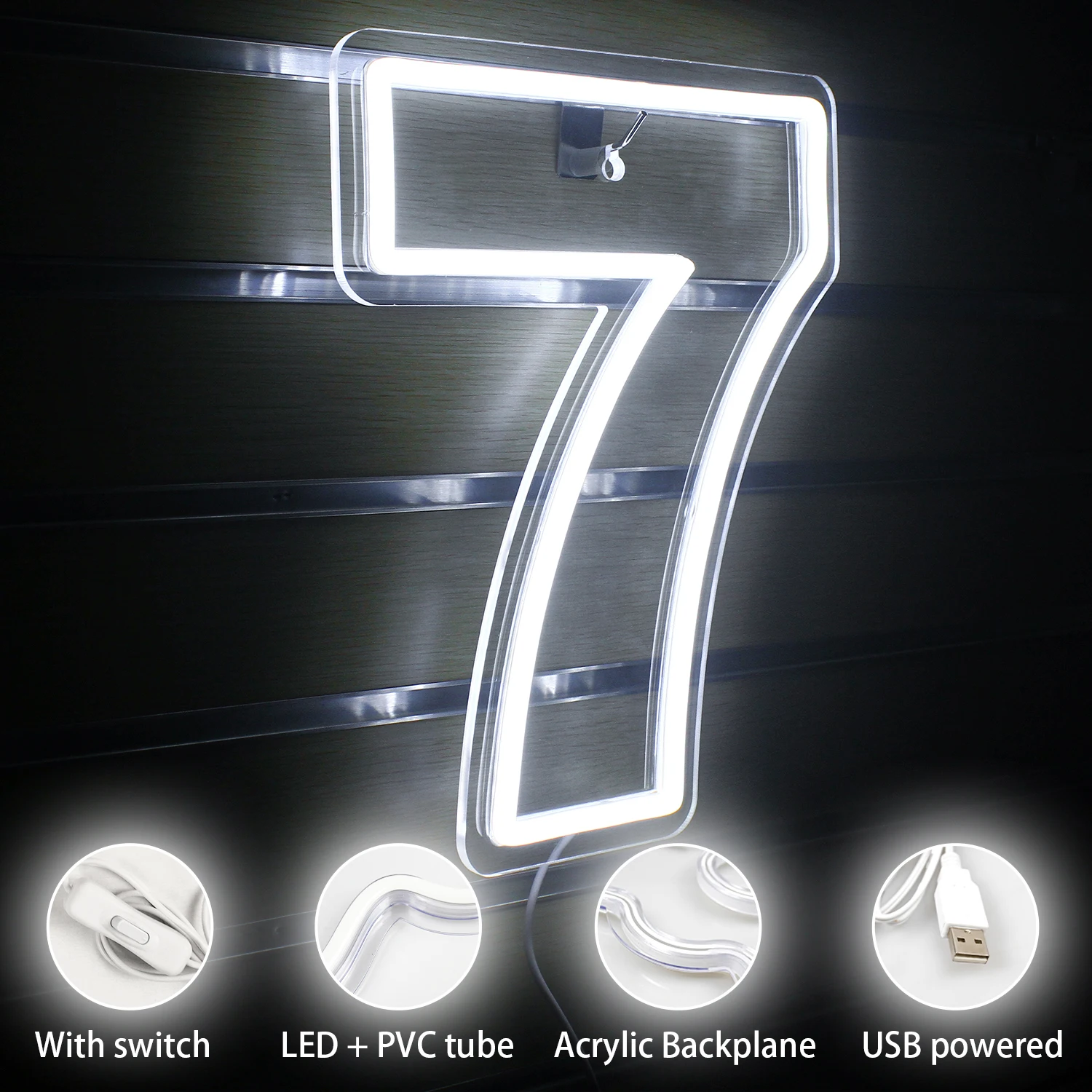 Wanxing Birthday Neon Sign Custom Number 7  LED Neon Light Party,Sweet Birthday Gifts