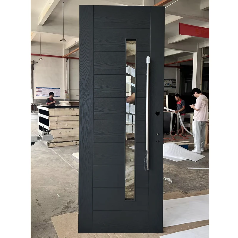Prehung wooden doors for houses building material MDF HDF door skin panel for office for wooden door for toilet bathroom