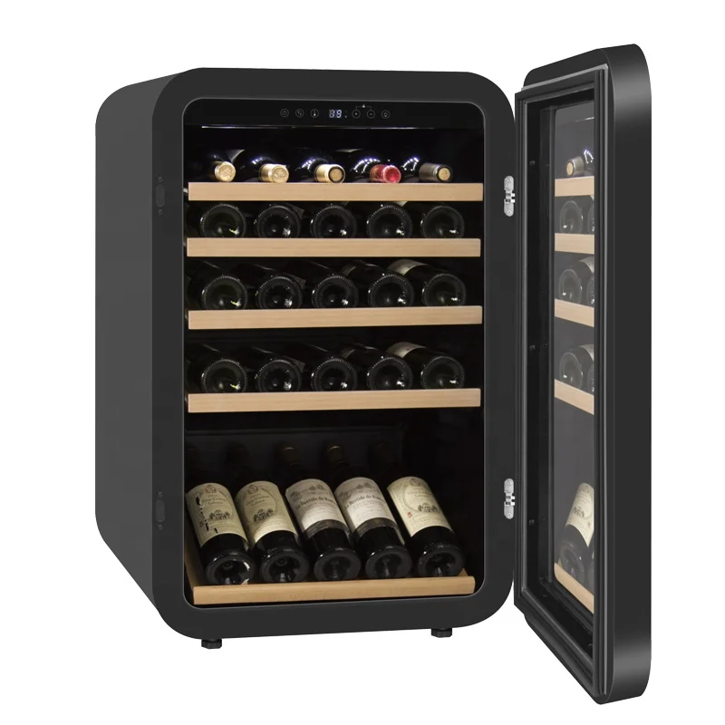 39 Bottles Red/White Compressor Fan Cooling Retro Wine Cooler