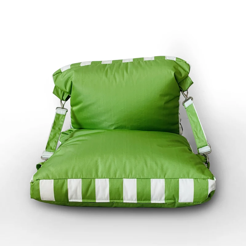Durable  outdoor use high color fastness Olefin strap bean bag with pillow