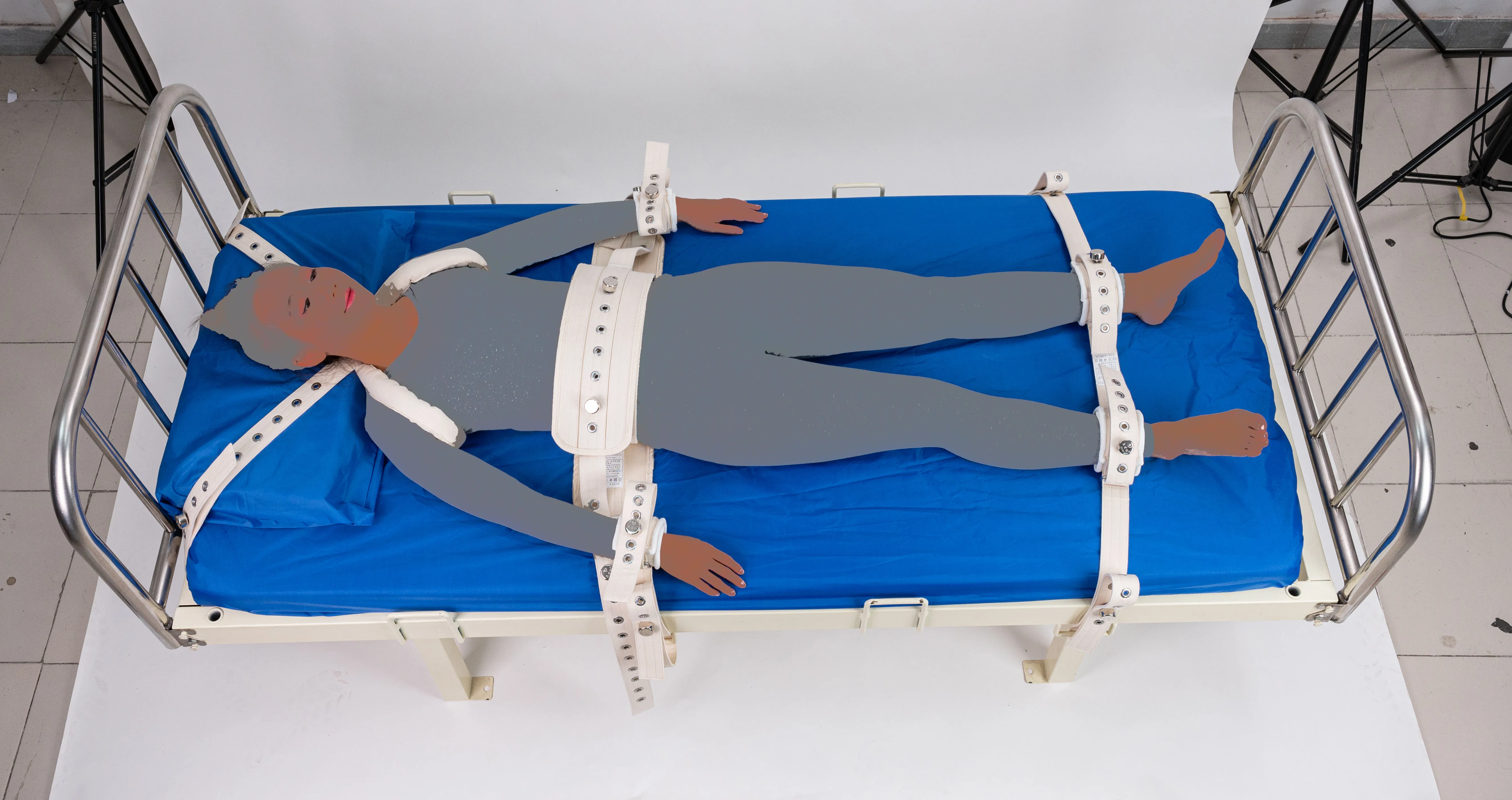 Full Bed Medical Restraints System 6 Fixation Point Body Bondage Anti-agitation Shoulder Restraint Belt With Magnetic Locks