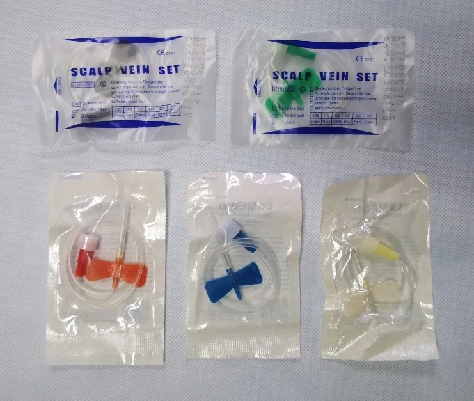 
China medical sterile butterfly type iv infusion disposable scalp vein set 