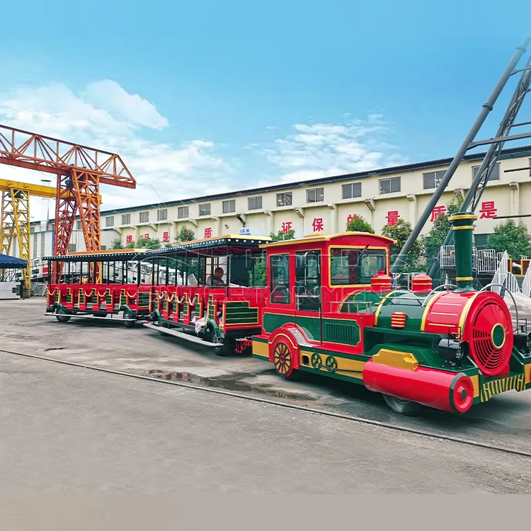 Factory Price Amusement Park Ride Road Tourist Sightseeing Electric Trackless Train For Sale