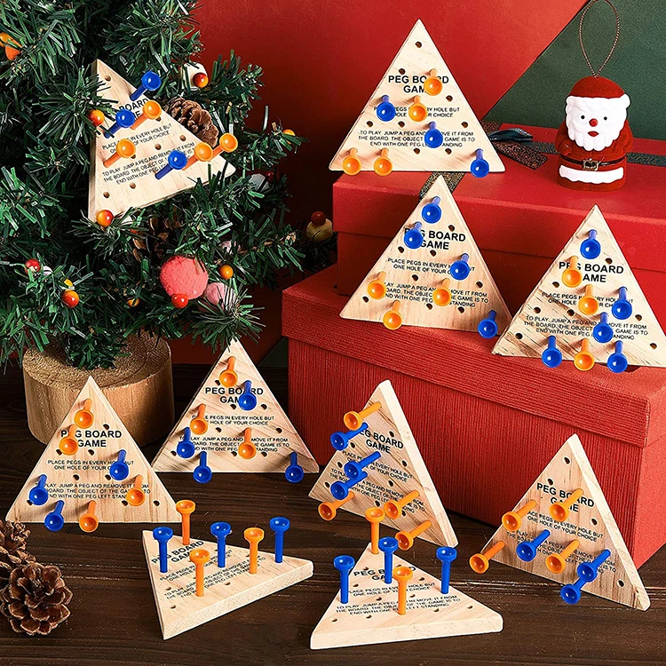 factory customized wooden peg board games 24pcs components and figures with blank packaging box bag educational game