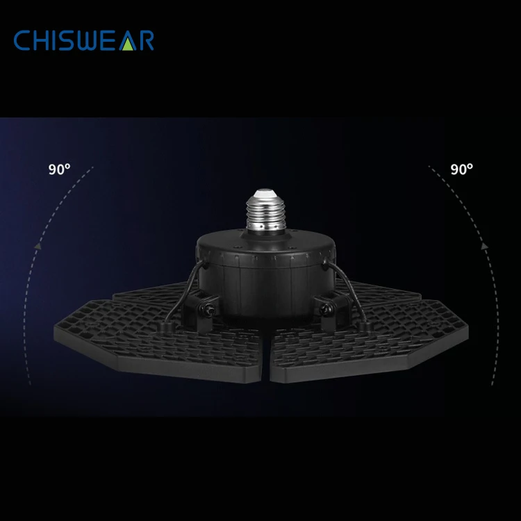 Garage Light with 3 Ajustable Panels and E26 Base,6500K Garage Ceiling Lights for Garage Barn Workshop Warehouse