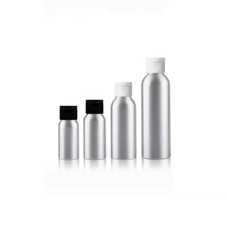 Cosmetic Stainless Steel 150ml 250ml 500ml Empty flip top Round Aluminium Metal Bottle Shampoo