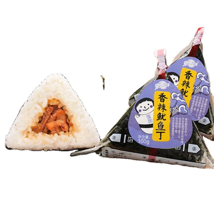 Пищевые замороженные японские треугольные рисовые шарики Huiyang Onigiri набивные с кальмаром