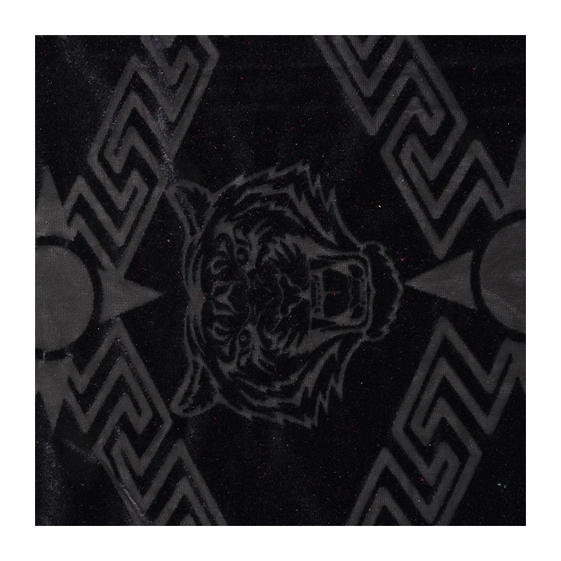 High Quality Plain Velvet Upholstery Polyester Knitting Fabric With Tiger Pattern For Bags