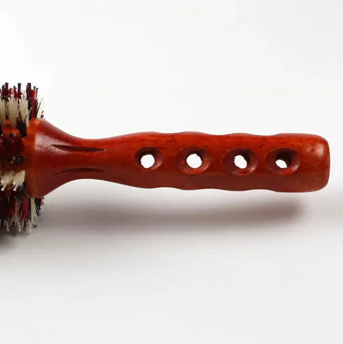 Hair Brush with Boar Bristle for Salon Styling Round Wooden Pear Blossom Wooden Curly Hair Comb Modeling Super Round RolleR Comb