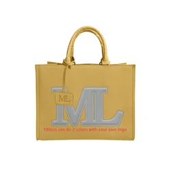 Популярные Маленькие Ручные Сумки из искусственной кожи для женщин, женские сумки-тоут с индивидуальным принтом логотипа