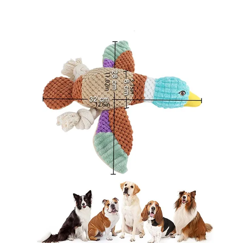 LovePaw Hot Sale Tug of War Pull Interactive Dog Toy with Rope Knot Stuffed Animal Dog Plush Toy Durable Squeaky Dog Chew Toy