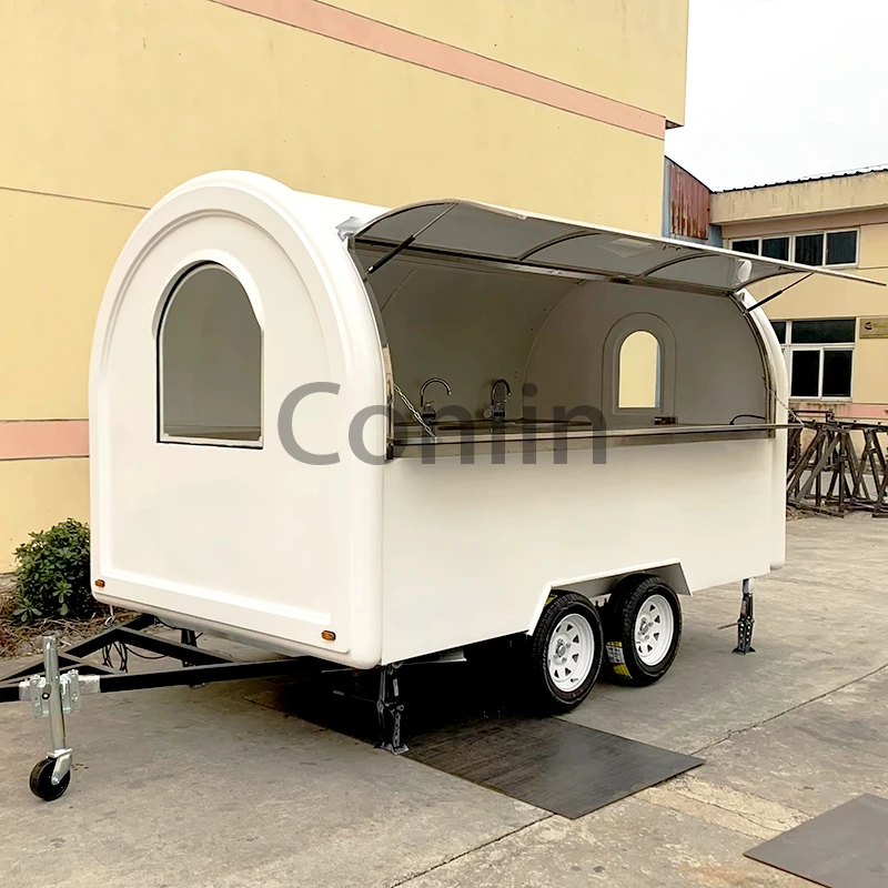 Beautiful Durable Food Trailer For Doing Pancakes Food Cart With Refrigerator Pizza Food Truck Bakery For Sale