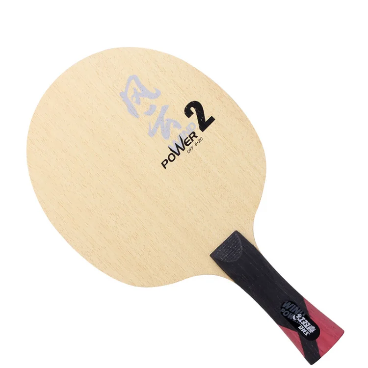 DHS powerwind blade 5ply wood with 2 soft carbon thin handle attacking table tennis blade for children and teenager