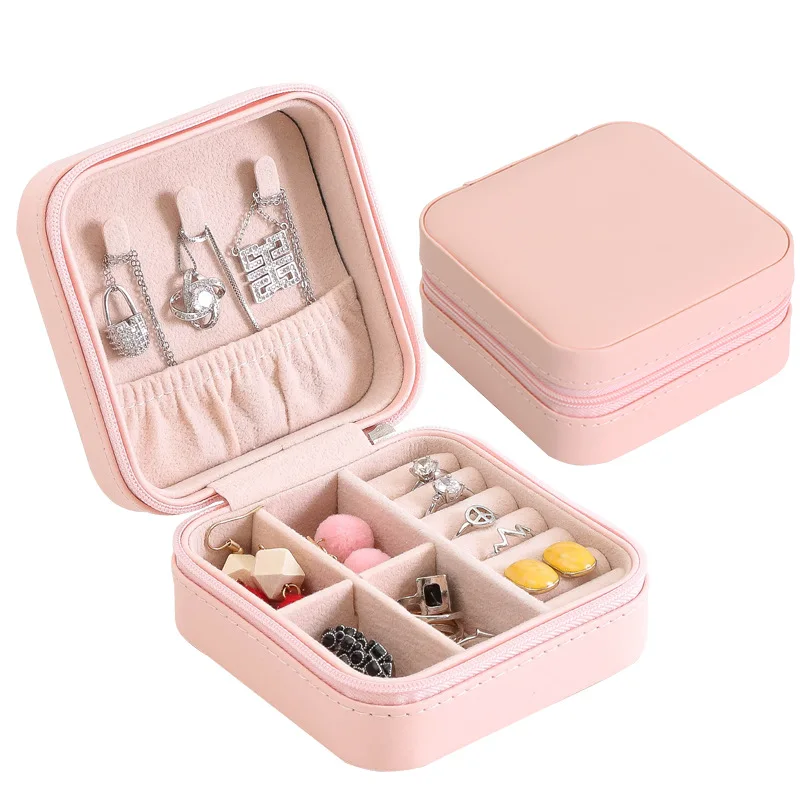 Hot Sale Jewelry Storage Case PU Leather Small Travel Jewelry Boxes