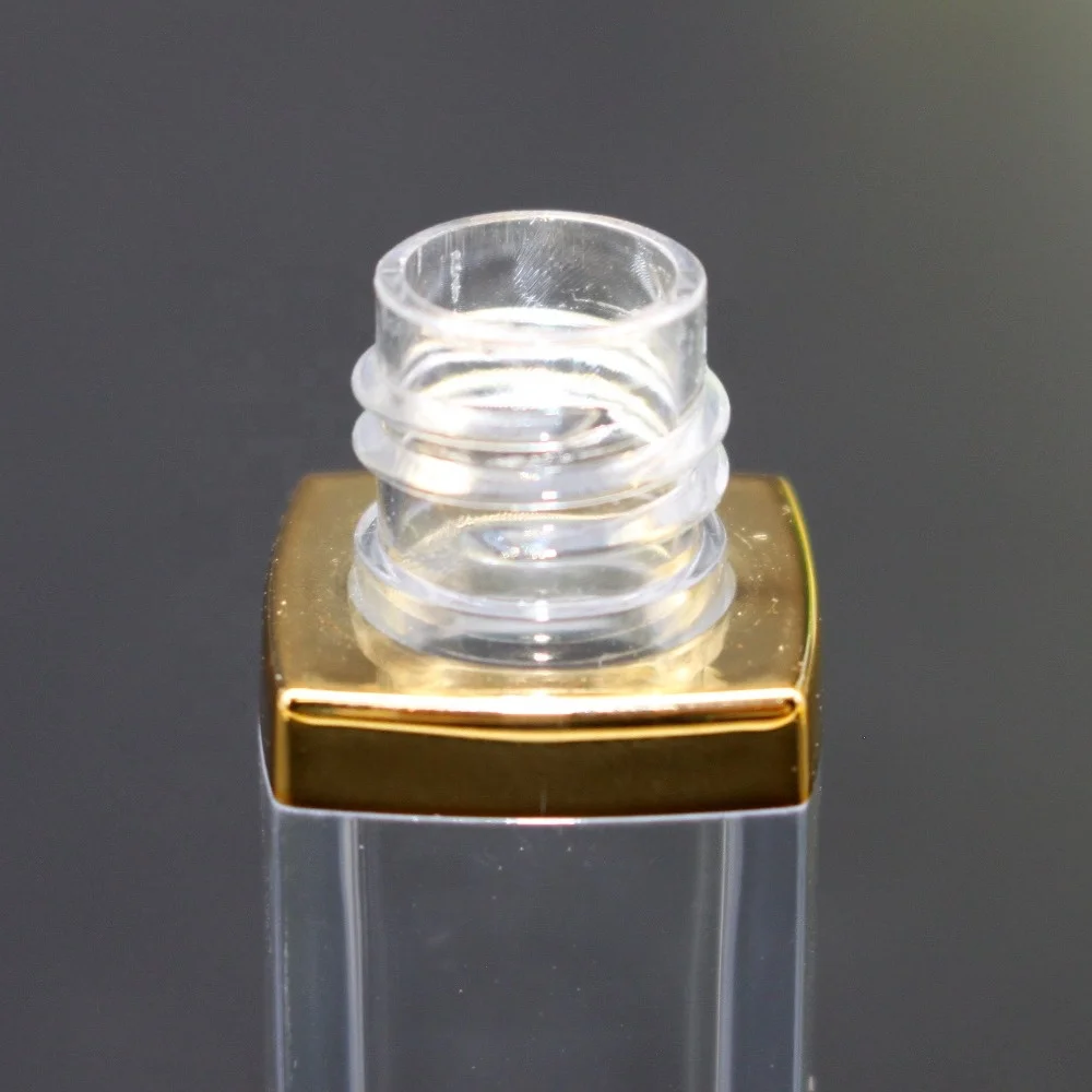 Shiny gold square lip gloss tube