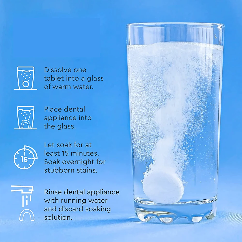 Private Label High Quality Dental Teeth Retainer Cleaner Denture Cleaning Tablet For Teeth Whitening