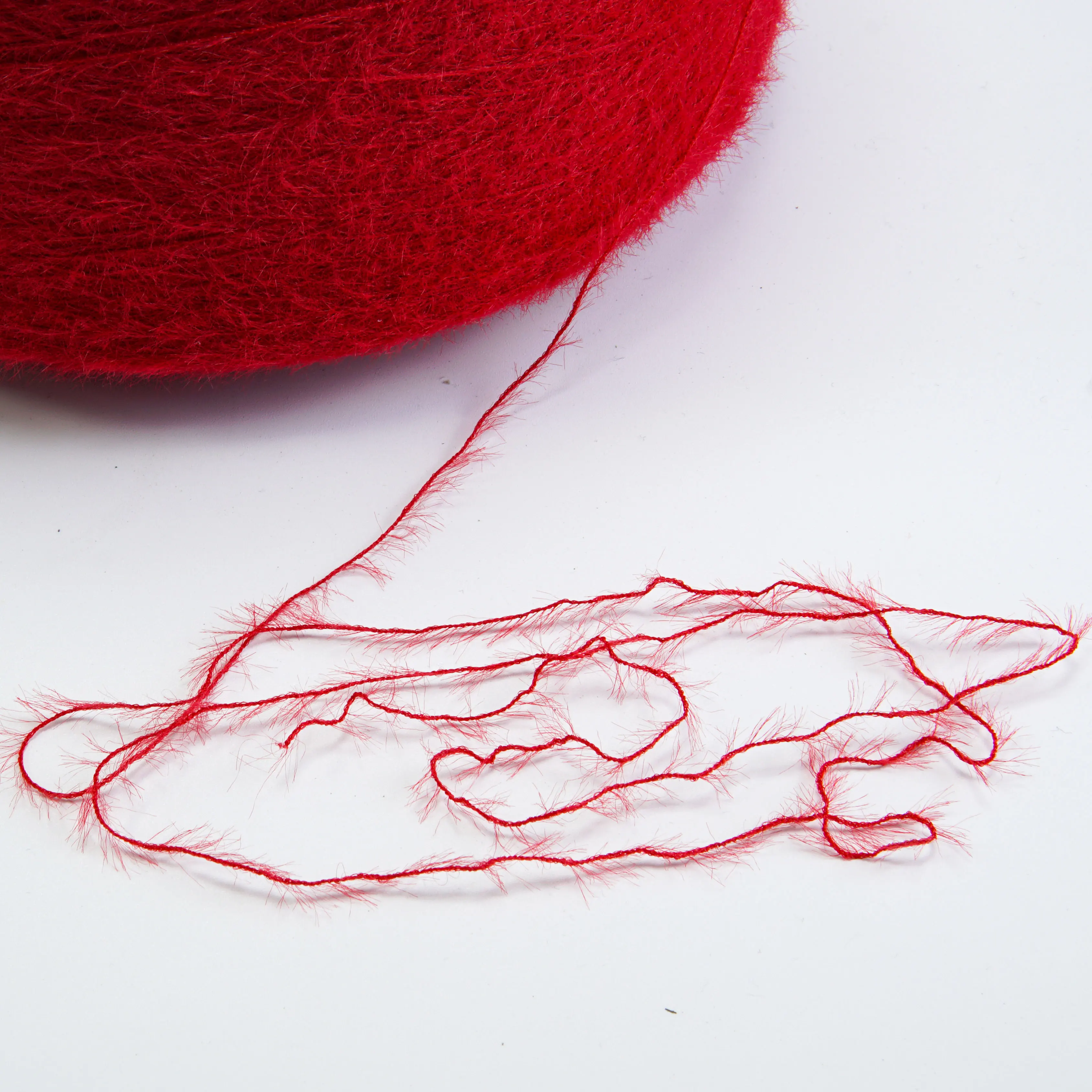 100% nylon colourful feather yarn  0.5crystal 0.7cm 0.9cm curly imitated eyelash yarn for knitting sweater Mink yarn