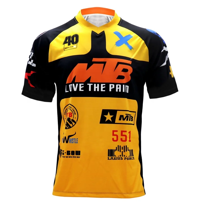 
DH MX downhill motocross MTB jersey motorcycle short sleeves quick dry top t shirt custom made sublimated clothing 
