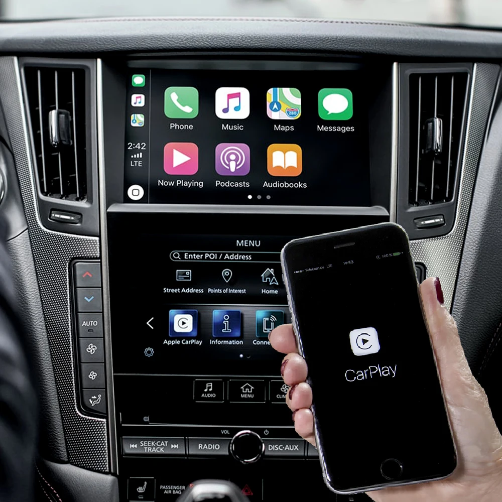 Wireless Carplay Android Auto Multimedia Screen Apple CarPlay For Infiniti Q50 QX50 QX60 2015-2018 Original System Mirror Link