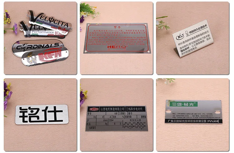 Customized Steel Decorative Name Logo Plate Stamping Nameplate Parts with Zinc Plating
