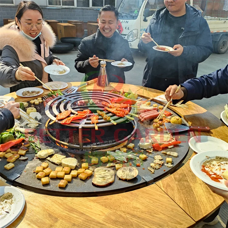 outdoor corten steel fire pit barbecue tabletop charcoal grill