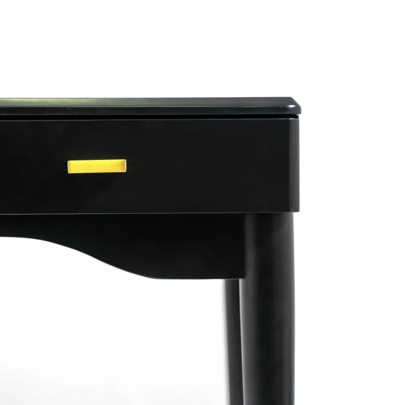 Oak Console Desk Table with Adjustable Shelves