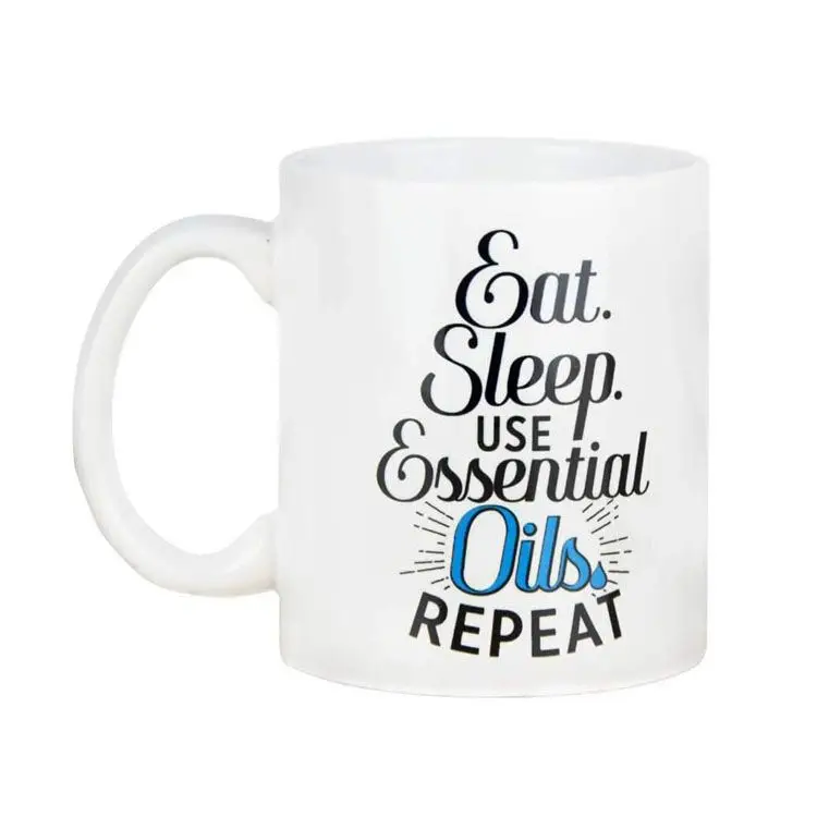 Wholesale Sublimation Ready Porcelain White Ceramic Coffee Mugs 11 Ounce Cups With Large Handle For Hot Or Cold Drinks