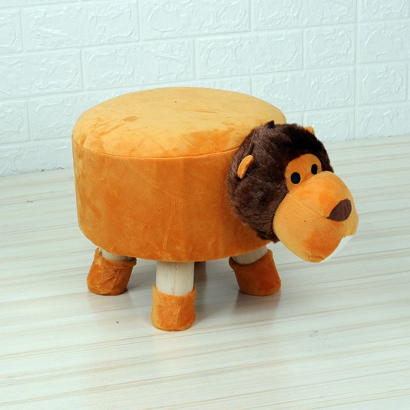 Amazon hot sale Cute Cartoon Animal Stools living room bedroom Creative Multi-style Handmade Animal Chair Wood Kids Stools
