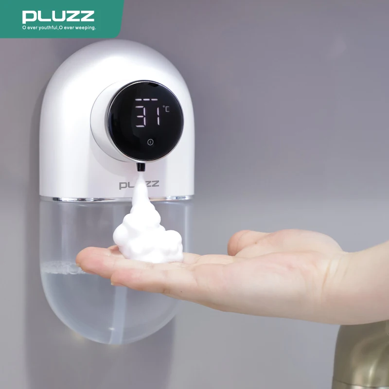 Liquid Soap Dispenser Pebbles Shape Dispenser Liquid Soap PLUZZ Temperature Display Recharged Machine For   House Hotel