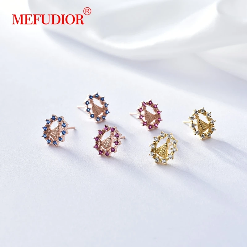 Temperament of restoring ancient ways personality hollow out the new alloy set auger multilayer gem flower earrings female web