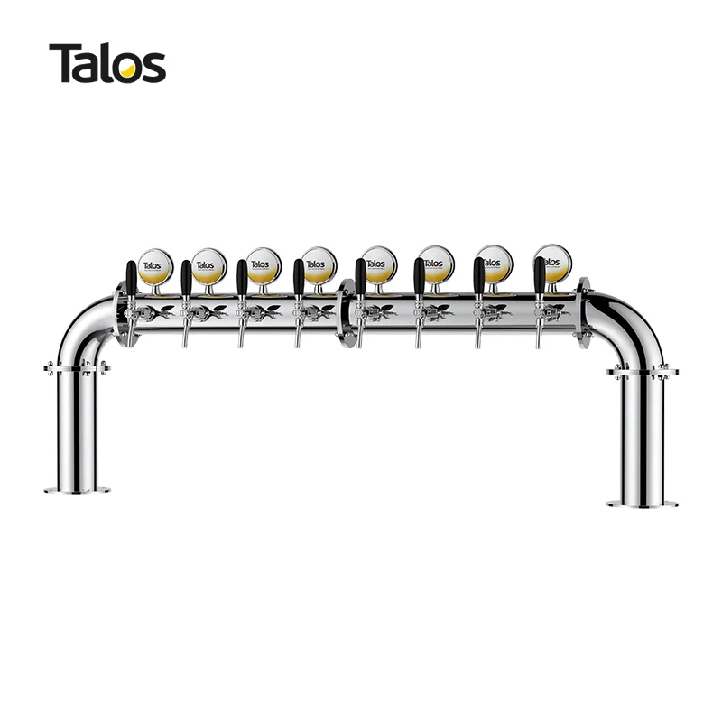 TALOS U Tower Stainless Steel 8 Tap Tower 102mm Beer Dispensing Equipment Draft Beer Tower (Polished)