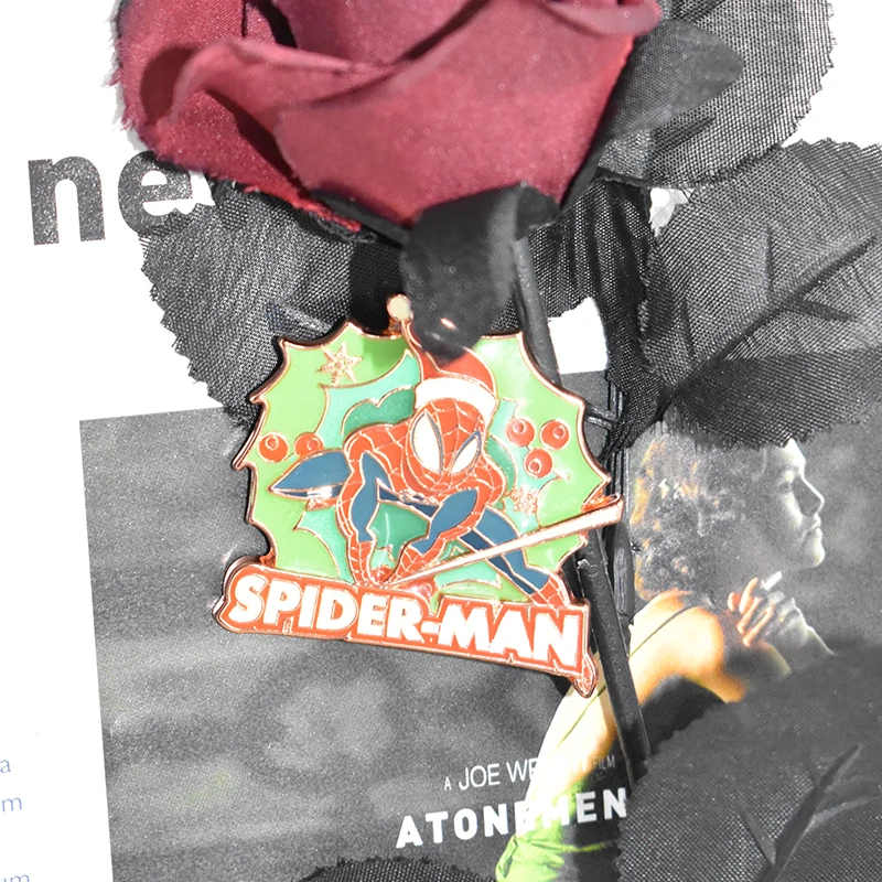 Wholesale Animal Poke mon Cartoon Metal Brooch hat pins Anime Lapel spi/der man Badge Custom glitter Enamel frame Pin for hat