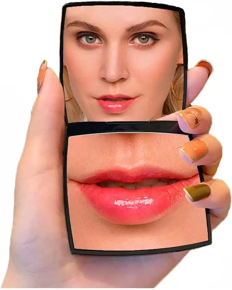 Portable Double-Sided Magnifying Cosmetic Mirror for Daily Travel Makeup Mirror for Handbag Pocket Wallet Compact Vanity Mirror