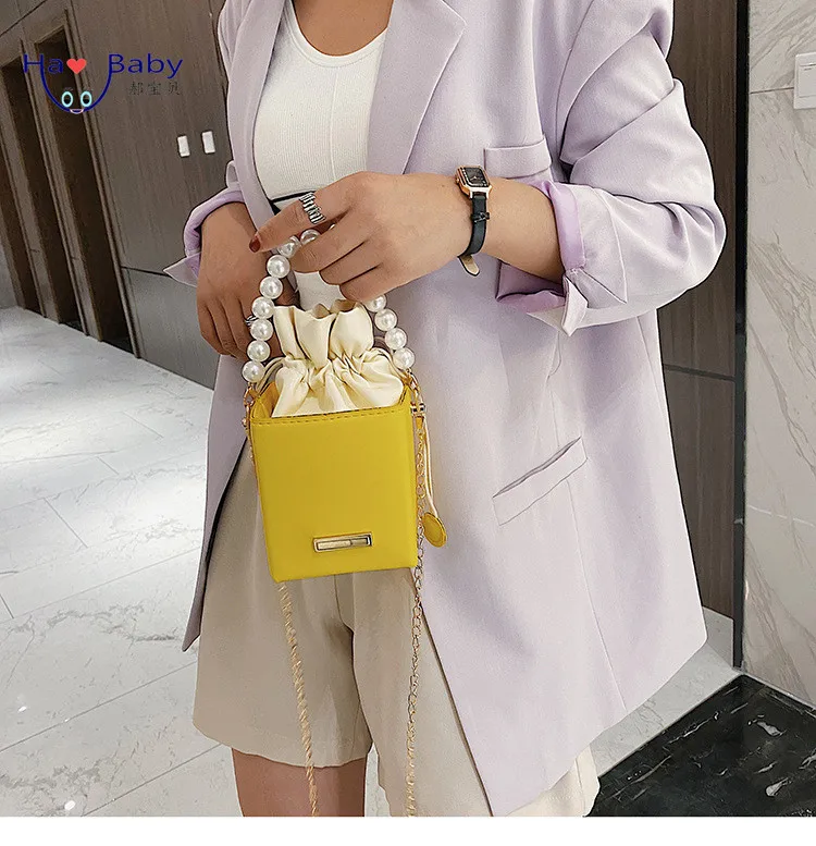 Hao Baby Net Red Pearl Small Bag Female 2021 New Wave Korean Version Of The Wild Messenger Bag Box Chain Fashion Shoulder Bag
