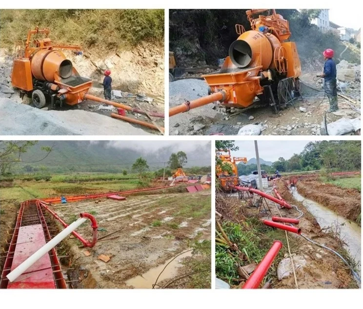 High quality Portable Concrete Mixer Pump Truck Mounted Small Concrete Mixer Pump