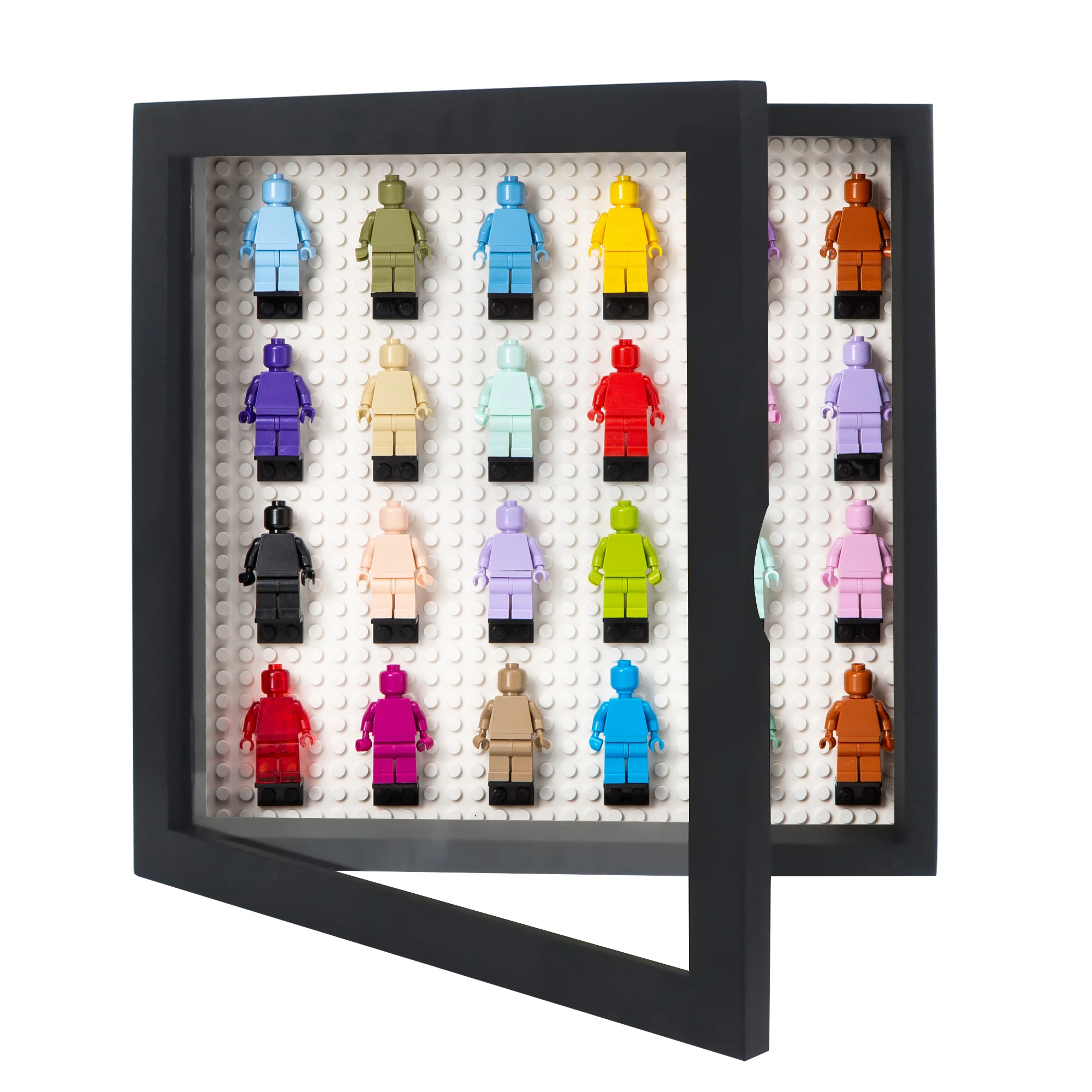 Solid Wood Brick Shadow Box Frame With Glass Black 11 * 11 in Brick Photo Frame Wall Decor Or Tabletop Display