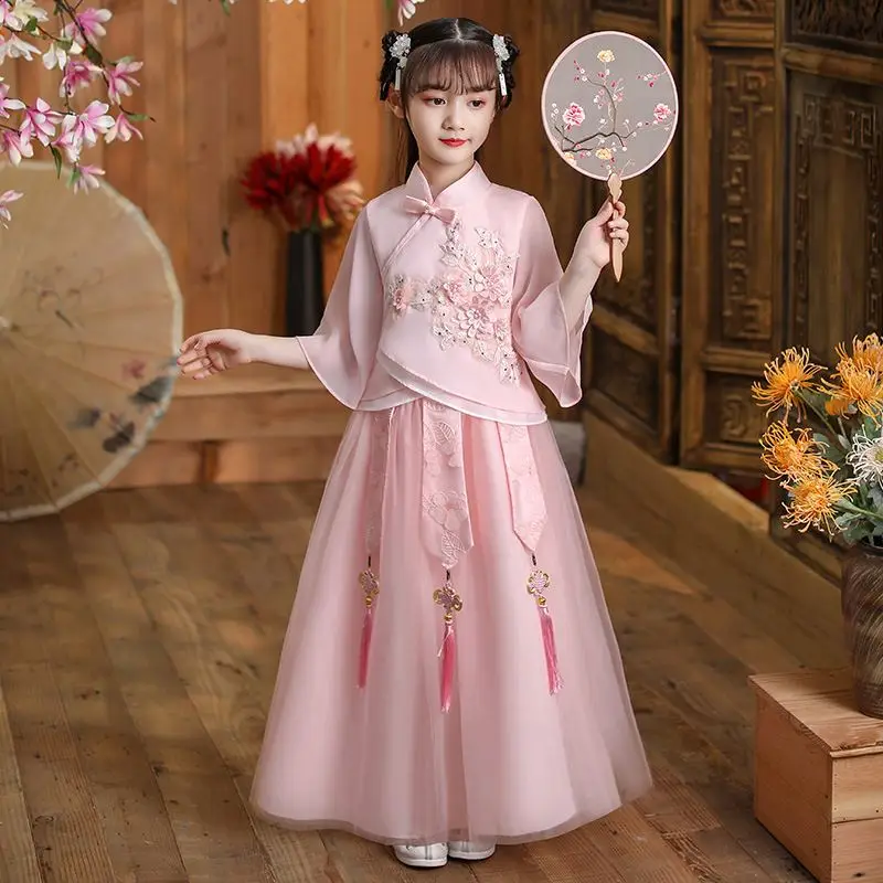 Kid Girl Hanfu Tradicional Mujer Custom Chinese Ancient Style Oem Kid Girl Hanfu For Dress