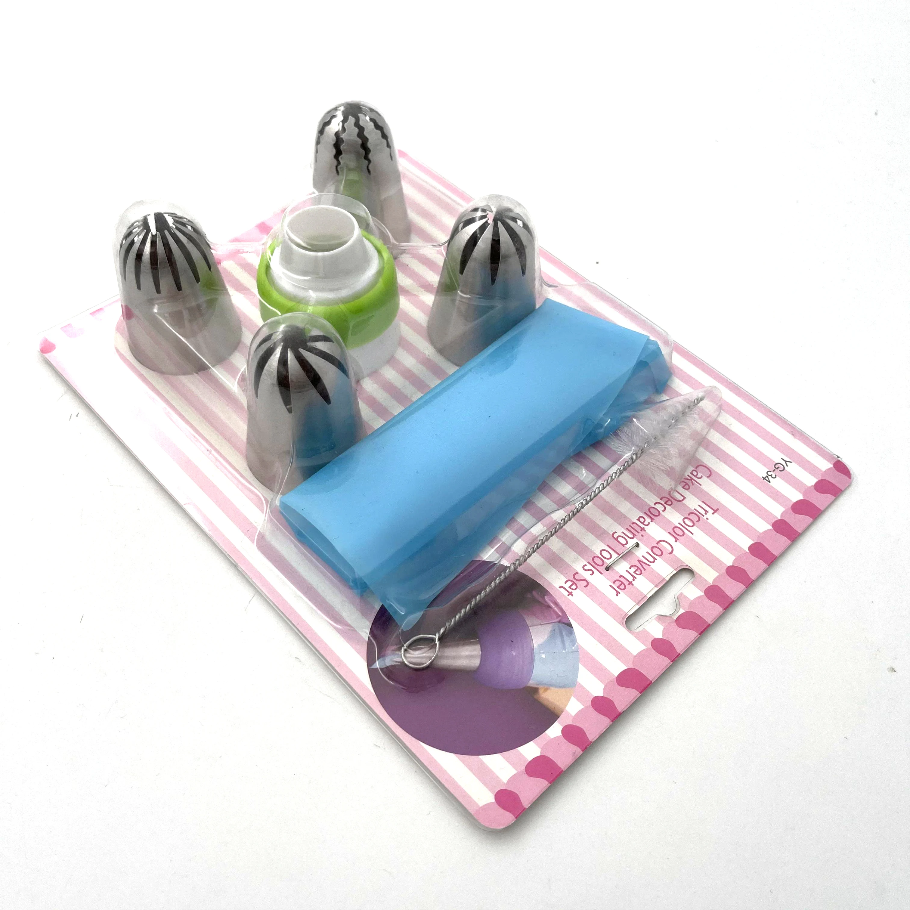 Stainless steel flower mounting mouth Cookie cake cream embossed bag converter set Baking tools