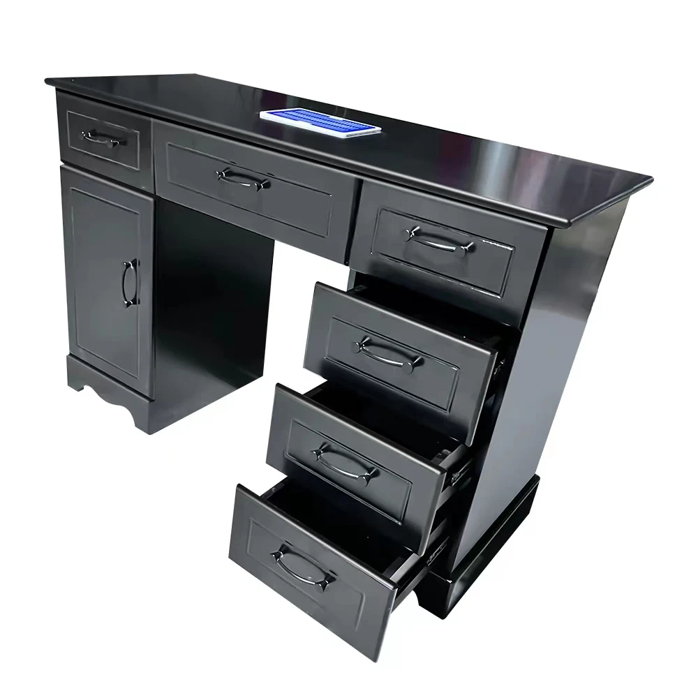 Factory directly sale OEM nail salon furniture nail table manicure table with marble top and dust collector