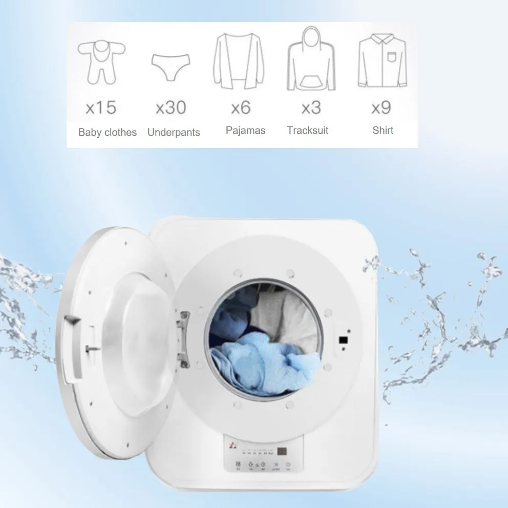 TYTXRV 3kg 220V RV Accessories Motorhome Wall mounted Washing Machine Mini Automatic Front Mounted Washing Machine