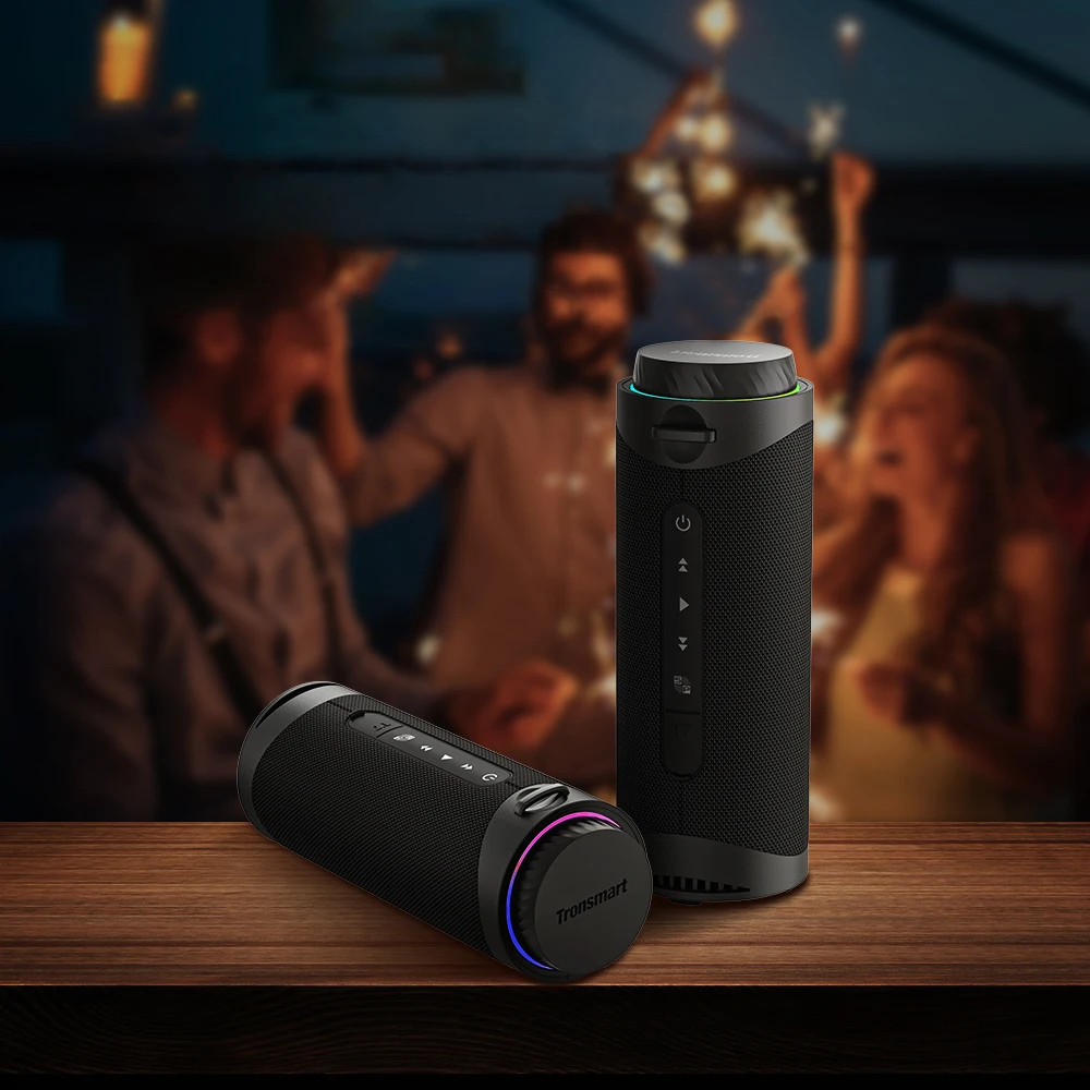 Уличная система объемного звучания Tronsmart T7, 30 Вт, 360 градусов, IPX7 Водонепроницаемые светодиодные режимы, портативный динамик, черный