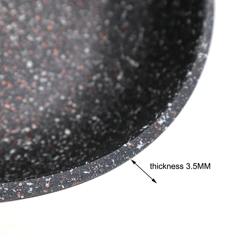 High Quality Black Granite Coating Deep Fry Pan Non-Stick Induction Cookware Metal with Glass Material for Kitchen Use