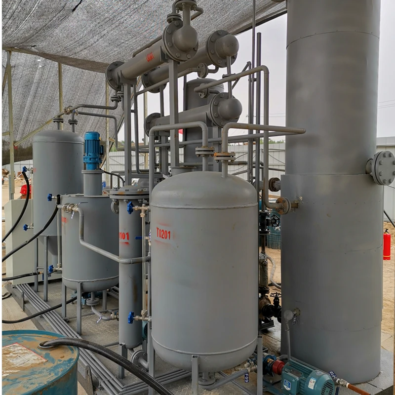 small capacity portable crude oil refinery with high yield output
